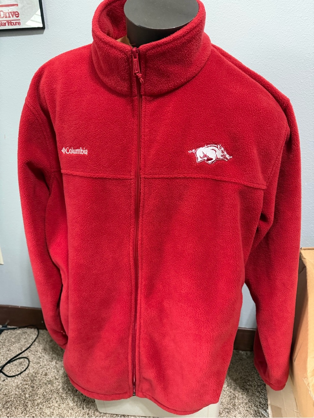 Columbia Mens 3XT Arkansas Razorbacks Full-Zip Fleece Jacket